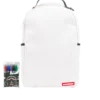 THE SPRAYGROUND DIY WHITE BACKPACK (VEGAN LEATHER & INNER MONEY LINING) & MARKERS INCLUDED