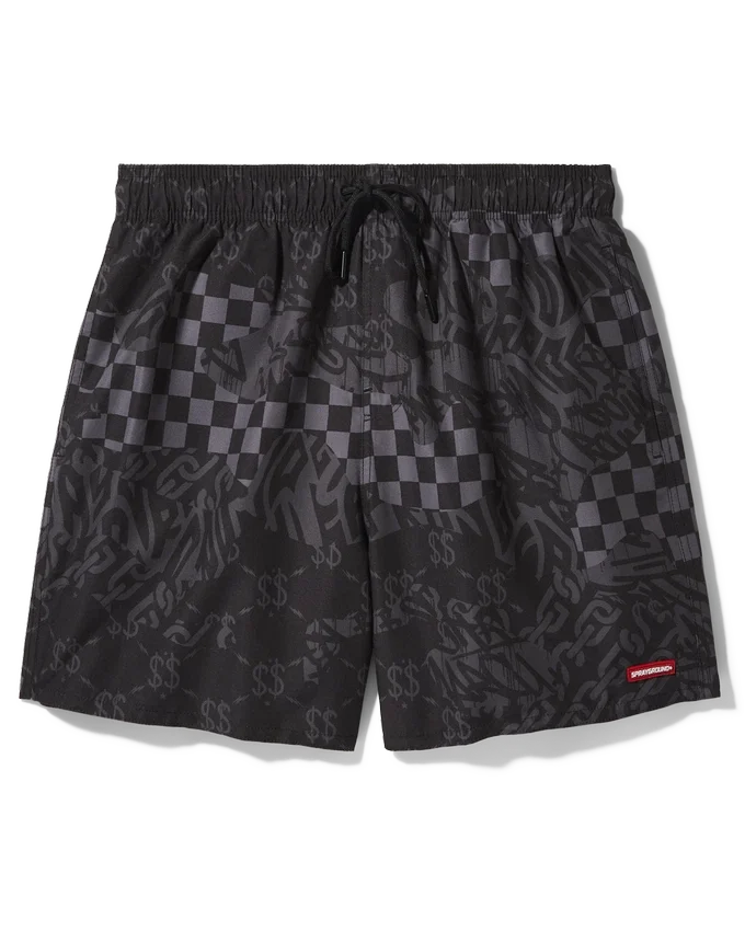 3AM CHECK SWIM SHORTS