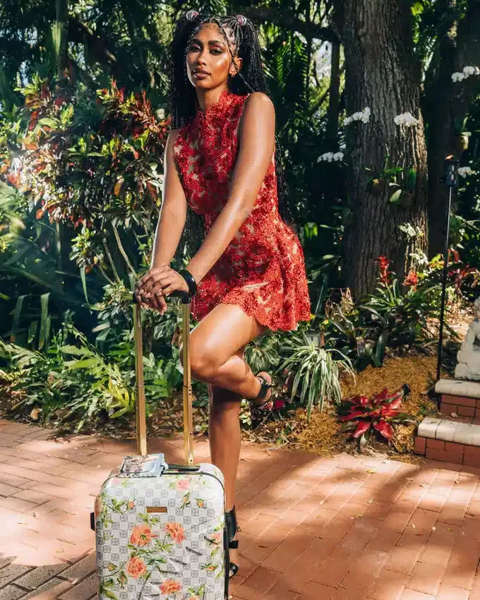 A.I. AFRICAN INTELLIGENCE ELEGANT ENERGY SHARKITECTURE CARRY-ON LUGGAGE - SANDFLOWER COLLAB