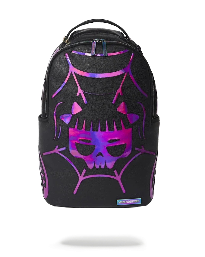 CAZZU IRIDESCENT CUT & SEW SPIDER SKULL SHARK BACKPACK (DLXV)