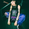 CAZZU IRIDESCENT CUT & SEW SPIDER SKULL SHARK BACKPACK (DLXV)