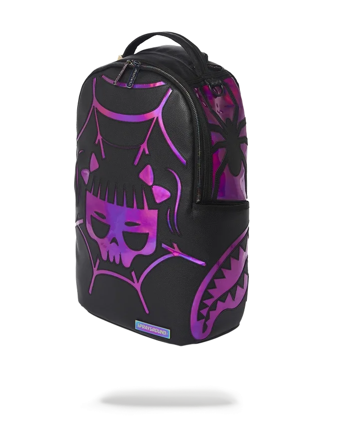 CAZZU IRIDESCENT CUT & SEW SPIDER SKULL SHARK BACKPACK (DLXV)