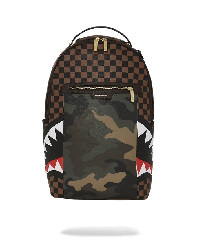 EXTERIOR GOLD ZIP POCKET SHARKS IN PARIS BACKPACK (DLXV)