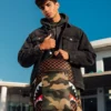 EXTERIOR GOLD ZIP POCKET SHARKS IN PARIS BACKPACK (DLXV)