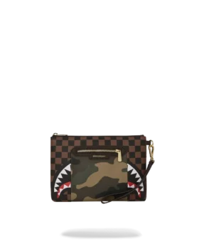 EXTERIOR GOLD ZIP POCKET SHARKS IN PARIS CROSSOVER CLUTCH
