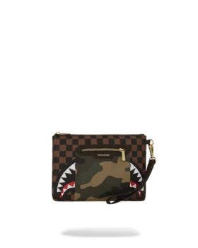EXTERIOR GOLD ZIP POCKET SHARKS IN PARIS CROSSOVER CLUTCH