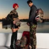 EXTERIOR GOLD ZIP POCKET SHARKS IN PARIS JETSETTER CARRY-ON LUGGAGE