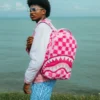 FURZILLA SHARK (PINK CHECK) BACKPACK