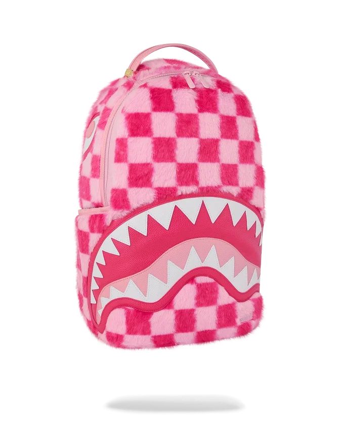 FURZILLA SHARK (PINK CHECK) BACKPACK
