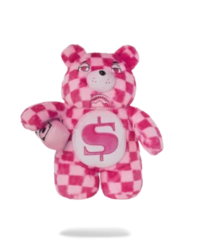 FURZILLA SHARK (PINK CHECK) MONEYBEAR BACKPACK
