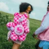 FURZILLA SHARK (PINK CHECK) MONEYBEAR BACKPACK