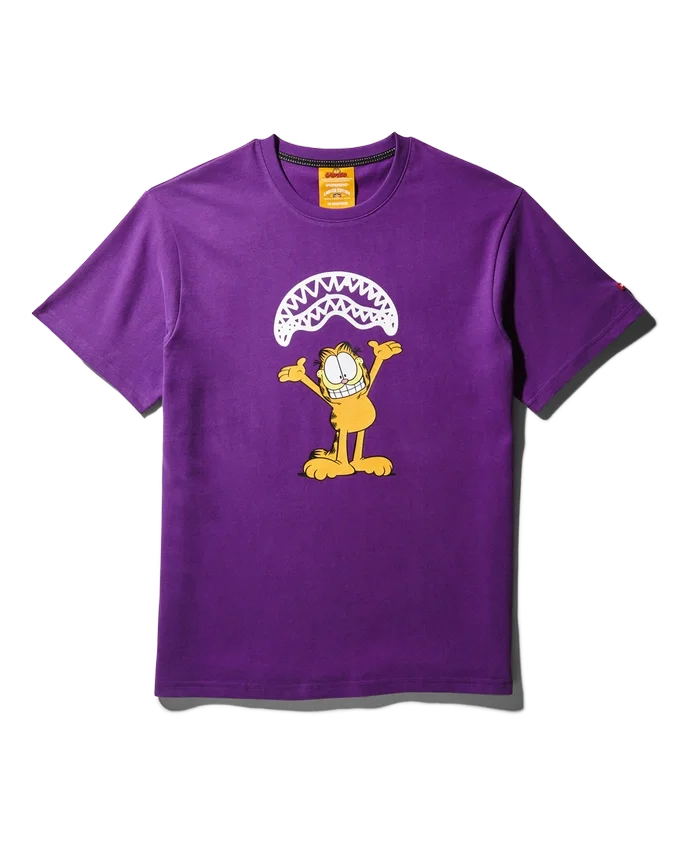 GARFIELD SHARKMOUTH GRAPHIC T-SHIRT (PURPLE)
