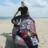 GLOBAL MOGUL UNLIMITED MILES PACKABLE BEACH MAT BLANKET WATER RESISTANT CONVERTIBLE TOTE