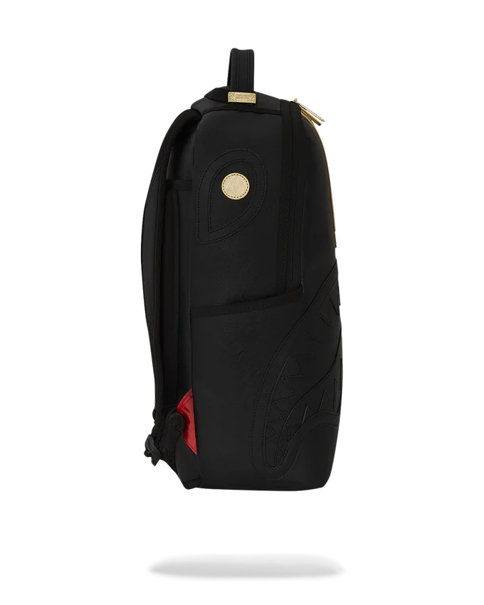 GOLD AND BLACK RACING STRIPES BACKPACK