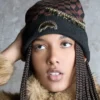 GOLD CHAIN CHECK BEANIE