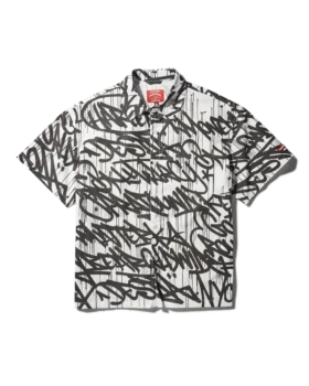 GRAFFITI SHORT SLEEVE BUTTON FRONT SHIRT