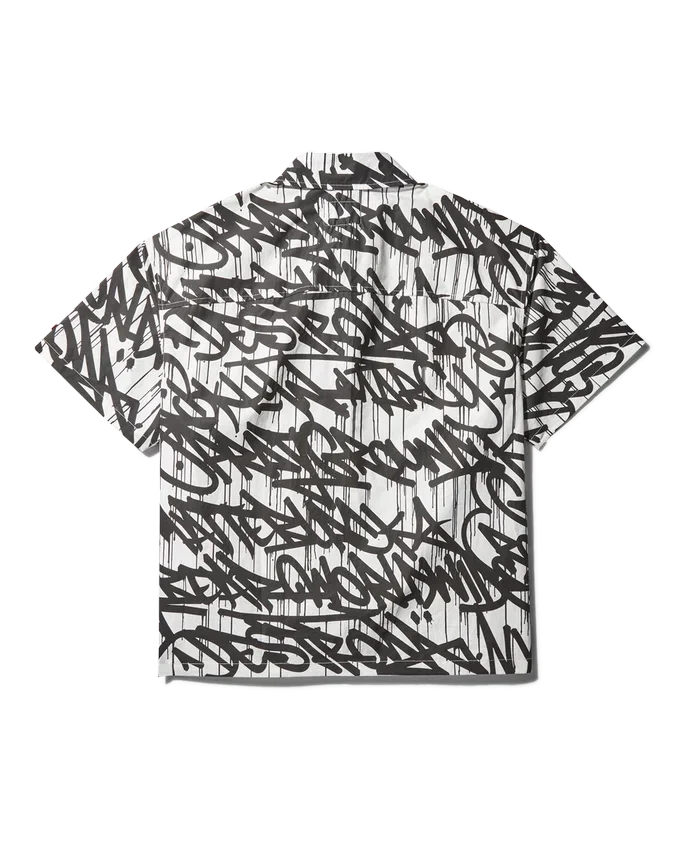 GRAFFITI SHORT SLEEVE BUTTON FRONT SHIRT