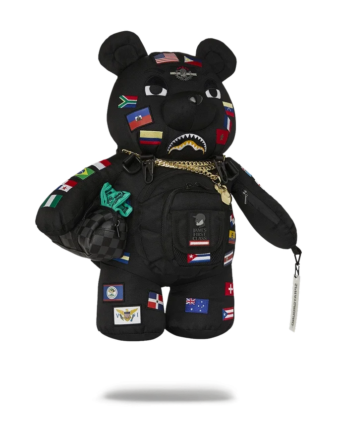 JAMES FIRST CLASS GLOBAL FLAGS MONEYBEAR BACKPACK