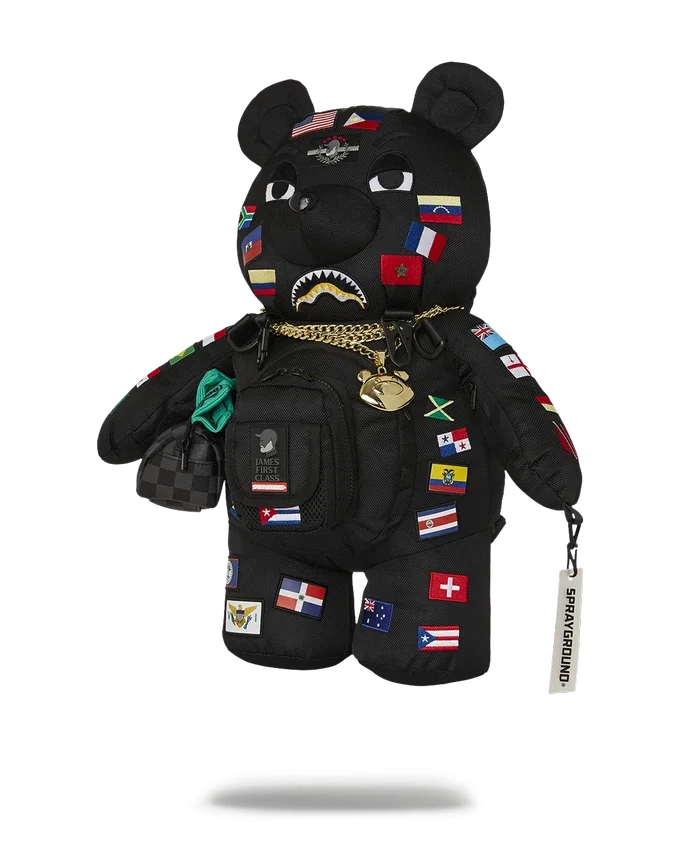 JAMES FIRST CLASS GLOBAL FLAGS MONEYBEAR BACKPACK
