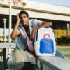KEITH HARING BIG BLUE PURSE ART BACKPACK