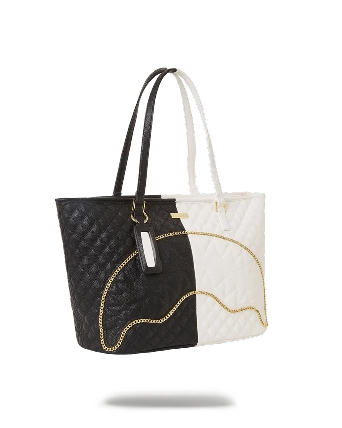 LEVELED UP SPLIT QUILT SHARK TOTE