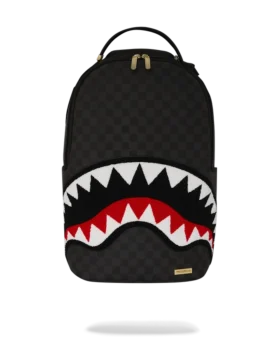 LIGHTS OUT SHARKS IN PARIS CHENILLE SHARK BACKPACK