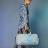 MIRASHAKU IRIDESCENT QUILT DUFFLE