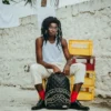 NOIR QUILT GOLD CHAIN SHARK BACKPACK (DLXV)