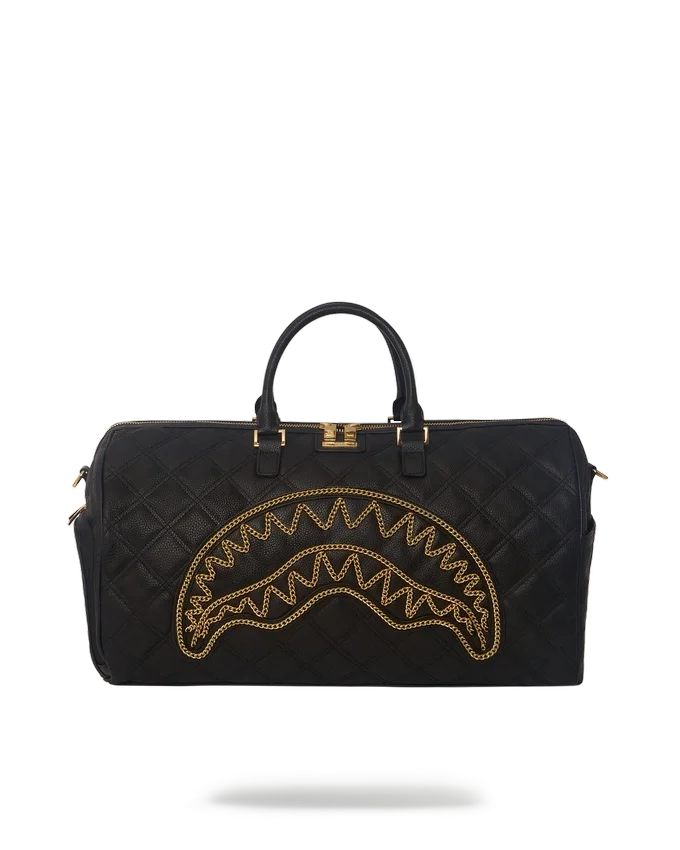 NOIR QUILT GOLD CHAIN SHARK DUFFLE