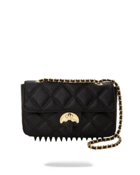NOIR QUILT GOLD CHAIN SHARK HANDBAG