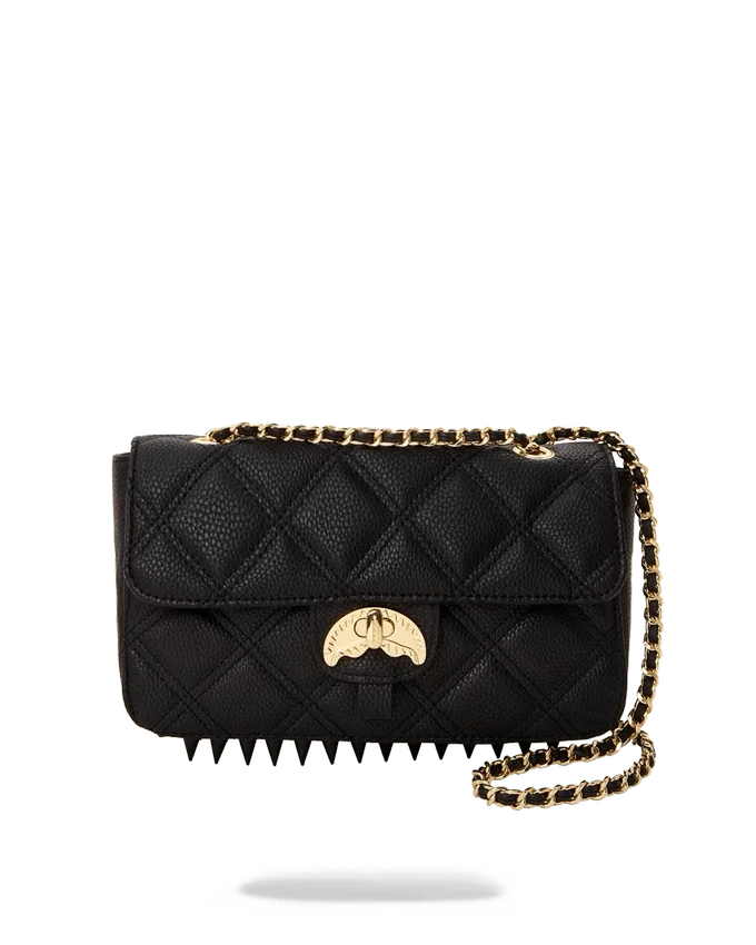 NOIR QUILT GOLD CHAIN SHARK HANDBAG