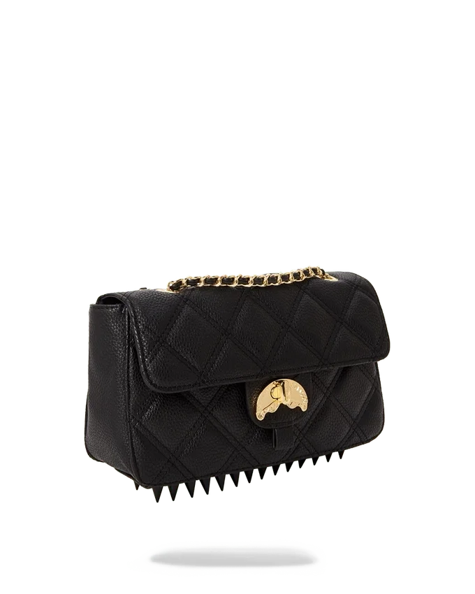 NOIR QUILT GOLD CHAIN SHARK HANDBAG