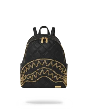 NOIR QUILT GOLD CHAIN SHARK SAVAGE BACKPACK