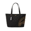 NOIR QUILT GOLD CHAIN SHARK TOTE