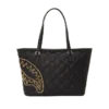 NOIR QUILT GOLD CHAIN SHARK TOTE