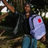 NOOO WAY!!! A REVERSIBLE BACKPACK - PURPLE VELOUR TO OG SHARKS IN PARIS BACKPACK