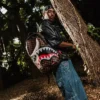 NOOO WAY!!! A REVERSIBLE BACKPACK - PURPLE VELOUR TO OG SHARKS IN PARIS BACKPACK
