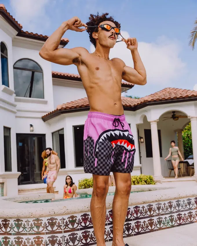 OCEAN DRIP CHECK SWIM SHORT