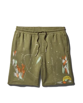 PAINT SPLAT KNIT SHORTS (GREEN)