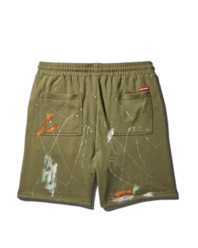 PAINT SPLAT KNIT SHORTS (GREEN)