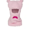 PINK FLEECE BEAR EARS SKI MASK
