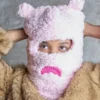 PINK FLEECE BEAR EARS SKI MASK