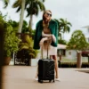 REALITY CHECK SHARKITECTURE CARRY-ON JETBLACK LUGGAGE (GOLD HARDWARE)