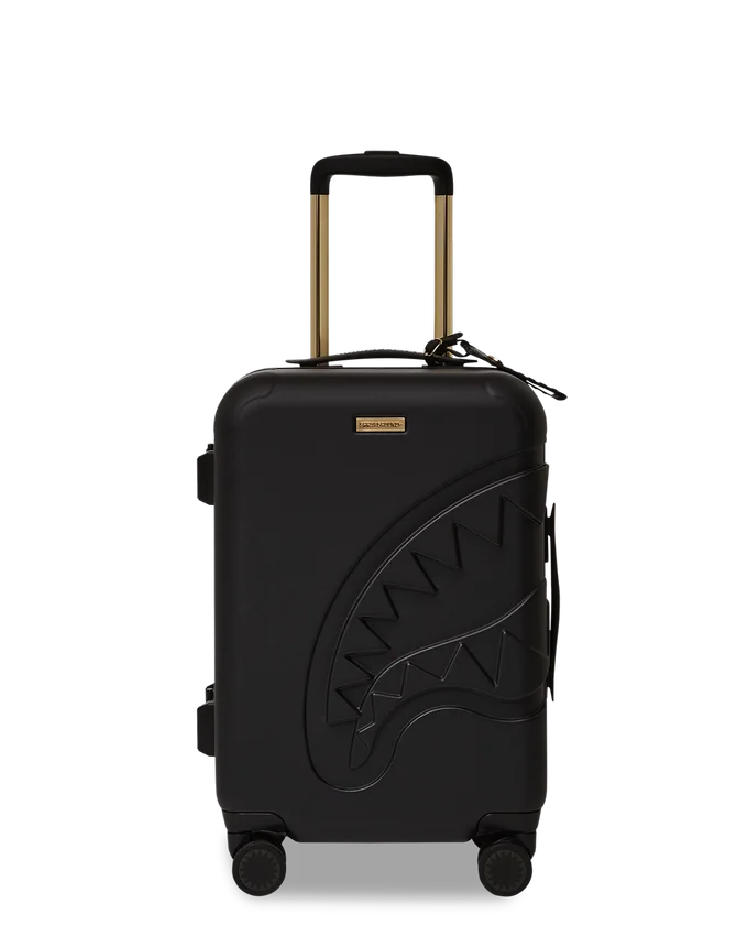 REALITY CHECK SHARKITECTURE CARRY-ON JETBLACK LUGGAGE (GOLD HARDWARE)