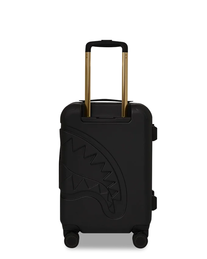 REALITY CHECK SHARKITECTURE CARRY-ON JETBLACK LUGGAGE (GOLD HARDWARE)