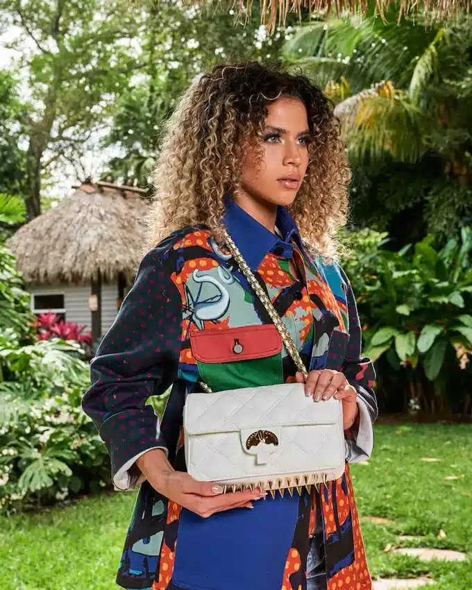 RIVIERA LE BLANC GOLD CHAIN SHARK HANDBAG