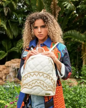 RIVIERA LE BLANC GOLD CHAIN SHARK SAVAGE BACKPACK