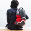 SHARK BITE SHARKS IN PARIS GRAY BACKPACK (DLXV)