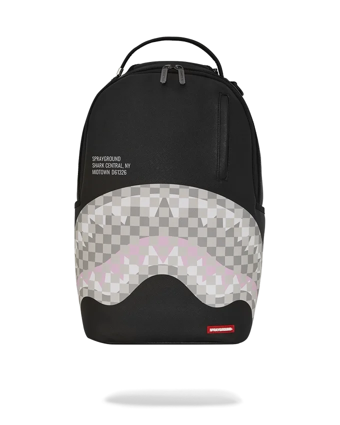 SHARK CENTRAL CREAM BLACK CHECK BACKPACK