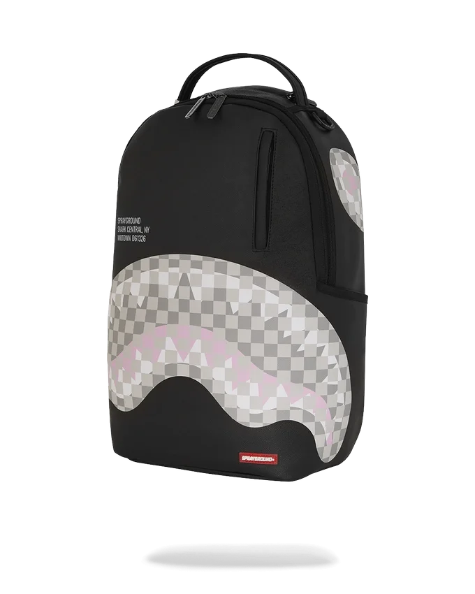 SHARK CENTRAL CREAM BLACK CHECK BACKPACK